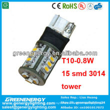 t10 15smd (3014) led turm 0.8wa uto birne marine lampe CE TÜV genehmigung high power energieeinsparung große qulity